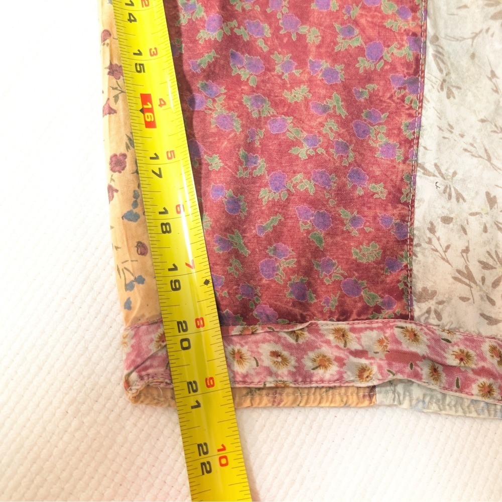 NWT Vtg Sacred Threads Patchwork Overalls CottageCore Boho Artsy Lagenlook Small - Picture 14 of 16